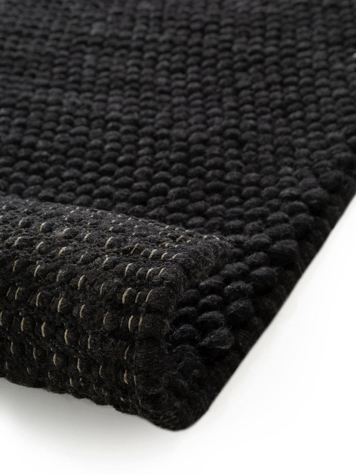 WOLLTEPPICH Beads Anthrazit 80x150 cm - Anthrazit, Textil (80/150cm) - benuta Pure
