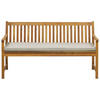GARTENBANK zertifiziertes Holz hellbraun Auflage taupe 160 cm Vivara - Taupe/Hellbraun, Holz (160/88/61cm) - Beliani
