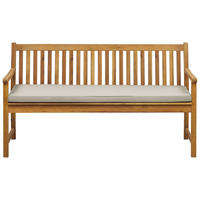 GARTENBANK zertifiziertes Holz hellbraun Auflage taupe 160 cm Vivara - Taupe/Hellbraun, Holz (160/88/61cm) - Beliani