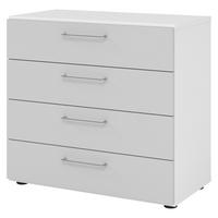 SCHUBLADENSCHRANK - 4 Schübe 42/80/74,8 cm in Weiß/Grau - Weiß/Grau, Holzwerkstoff (80/74.8/42cm) - bümö