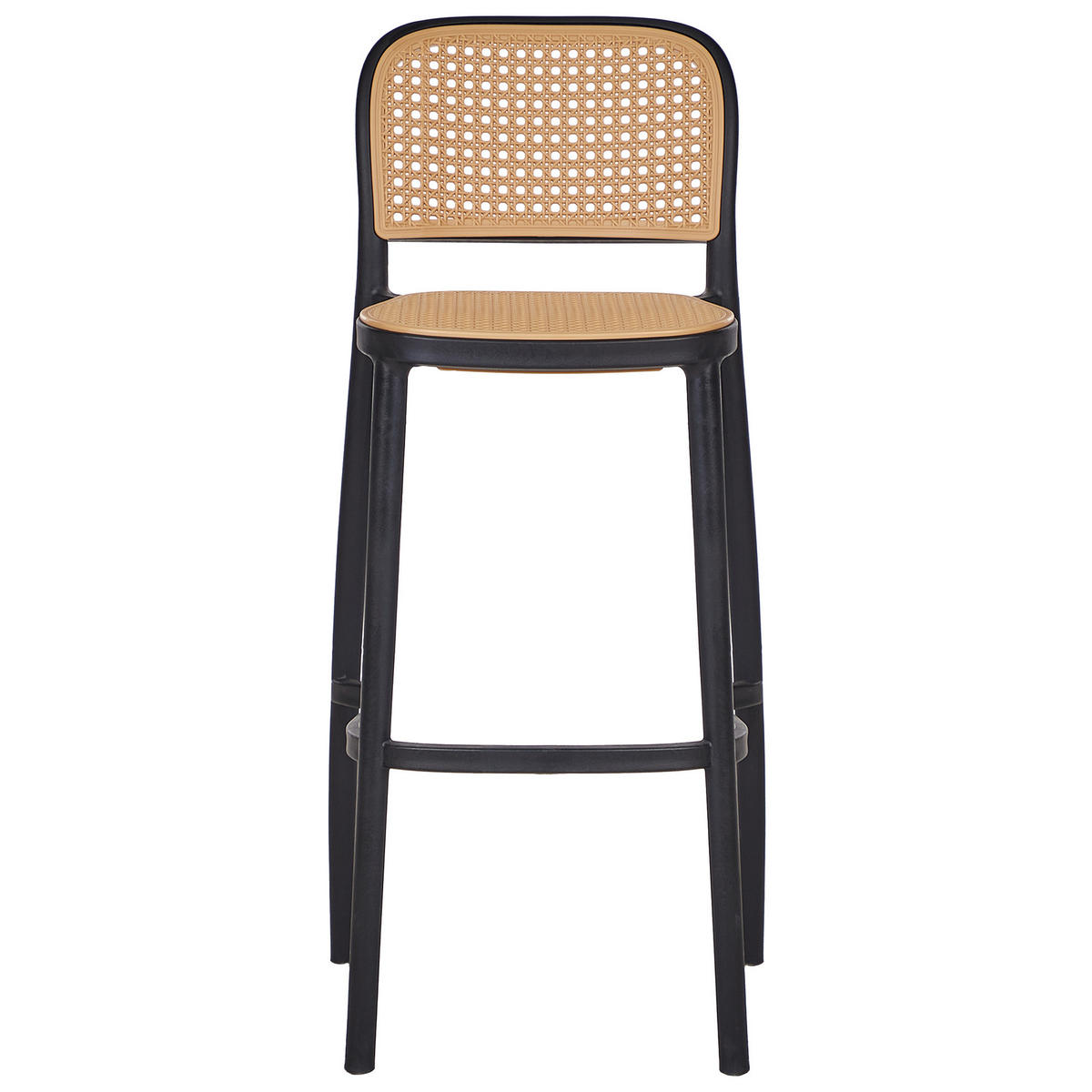 BARSTÜHLE 4er-Set Beige Plose - Beige/Schwarz, Kunststoff (40/102/46cm) - Beliani