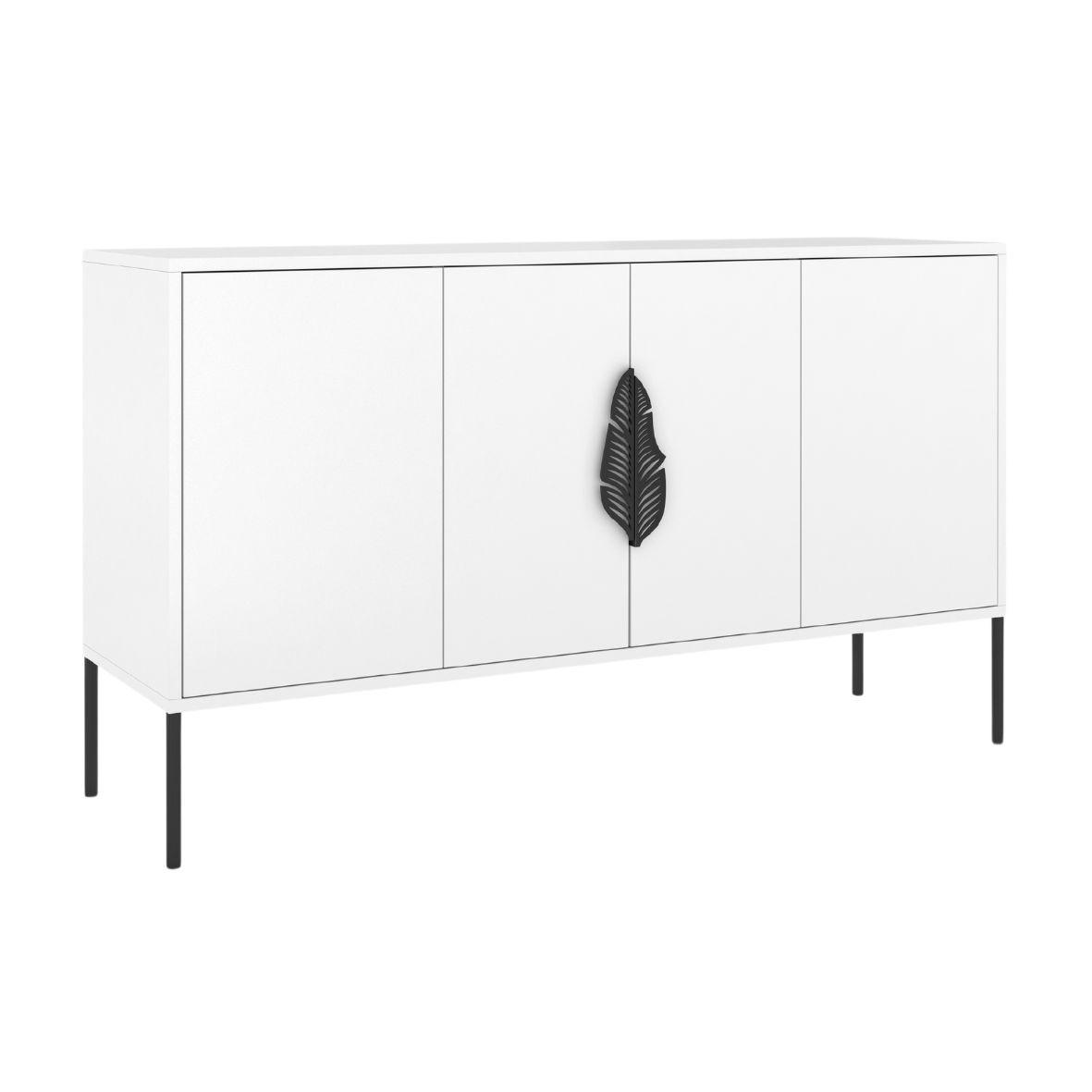 SIDEBOARD Merlin, Weiß, Schwarze Details - Schwarz/Weiß, Holzwerkstoff/Metall (138/79/40cm) - Skandica