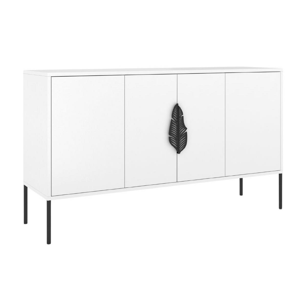 SIDEBOARD Merlin, Weiß, Schwarze Details - Schwarz/Weiß, Holzwerkstoff/Metall (138/79/40cm) - Skandica