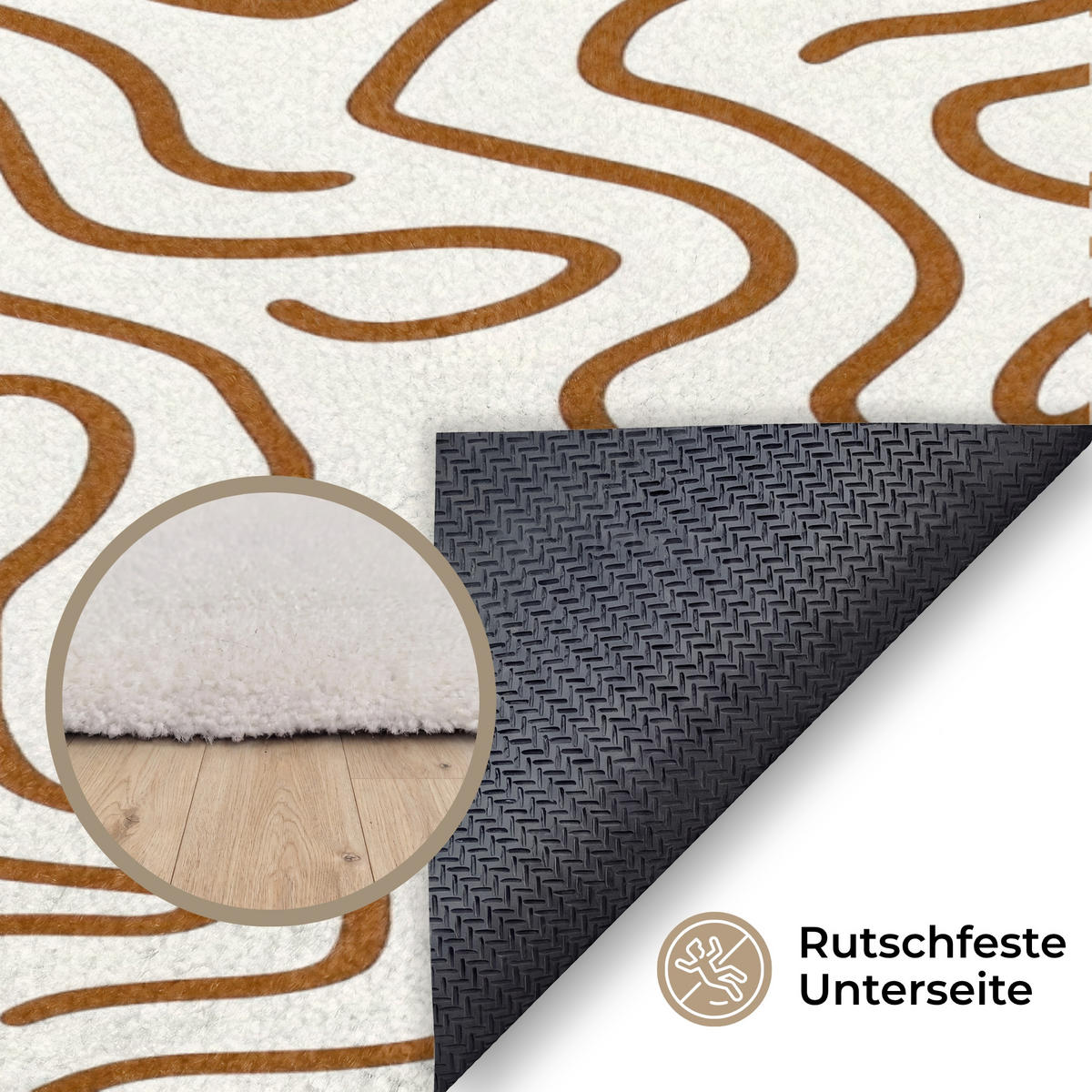 KOBERCE - Minimalistický - Vzor - Terakota - 80x120 cm - hnedá, textil/plast (80/0.4cm) - OnlyWow