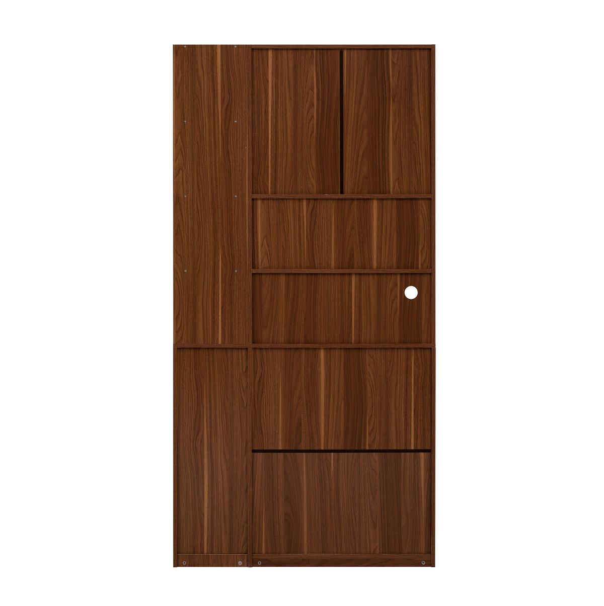 VYSOKÁ komoda z MDF 100x40x200 cm bílá/ořechová s rýhovaným sklem, zásuvkami a výsuvnou policí - bílá, kompozitní dřevo (100/200/40cm) - Modfu