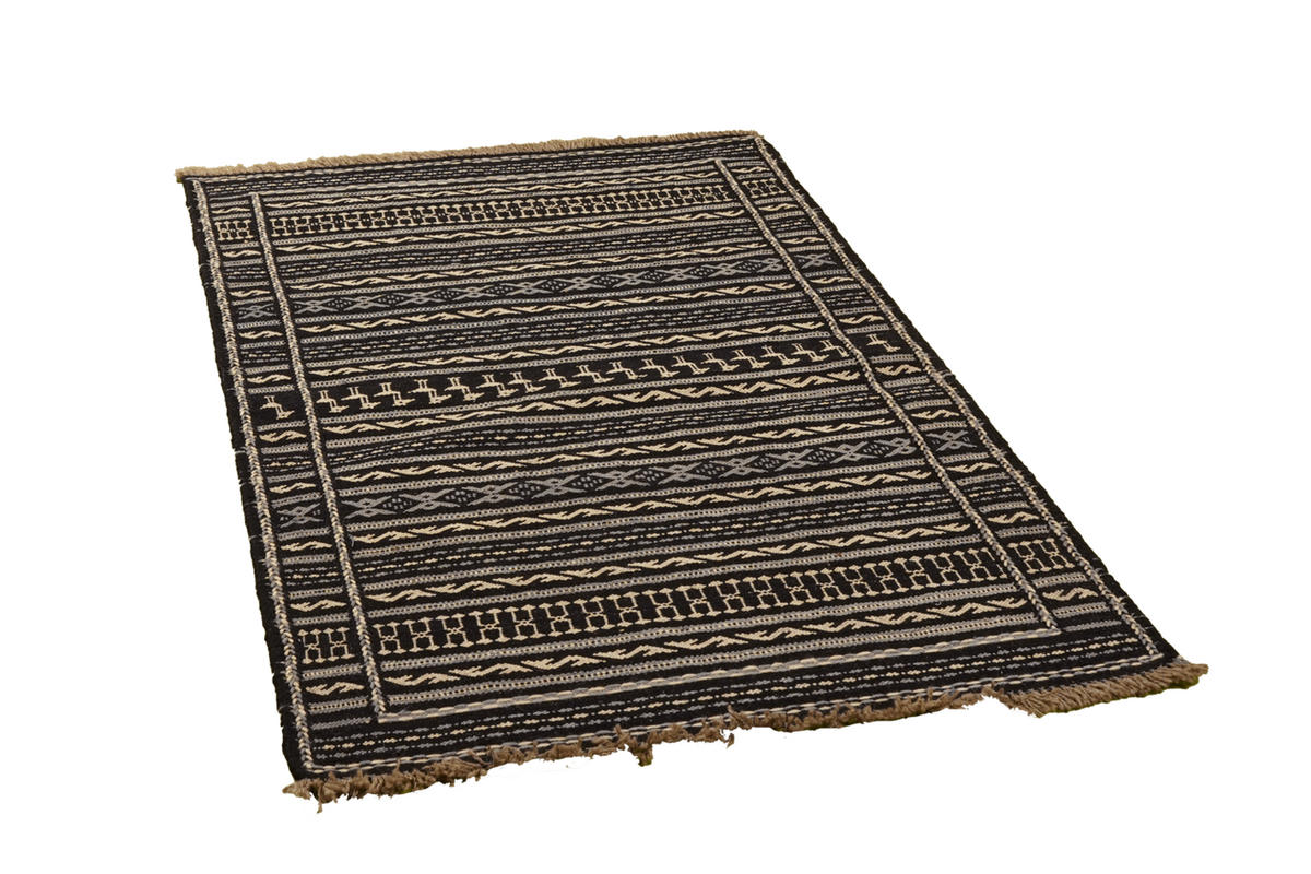 HANDWEBTEPPICH Kelim Kordi Mehrfarbig 121/84 cm Schurwolle - Multicolor, Textil (84/121cm) - Looma