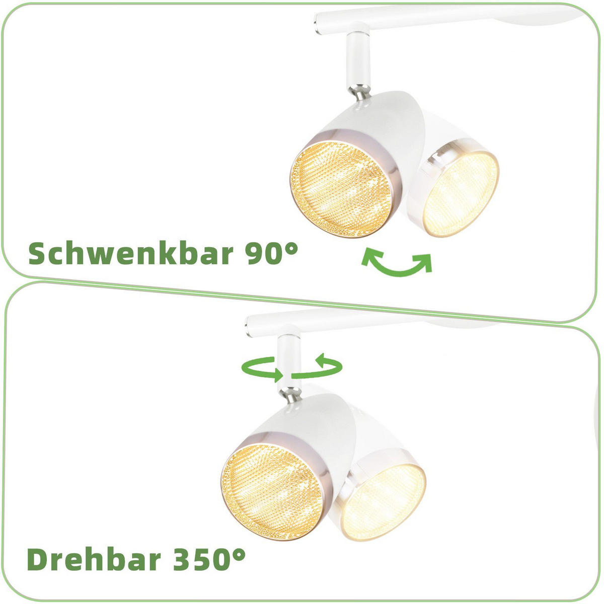 LED-DECKENSTRAHLER Li 2-flammig 25/15.5/5.6cm - Weiß, Metall (25/15.5/5.6cm) - Nettlife