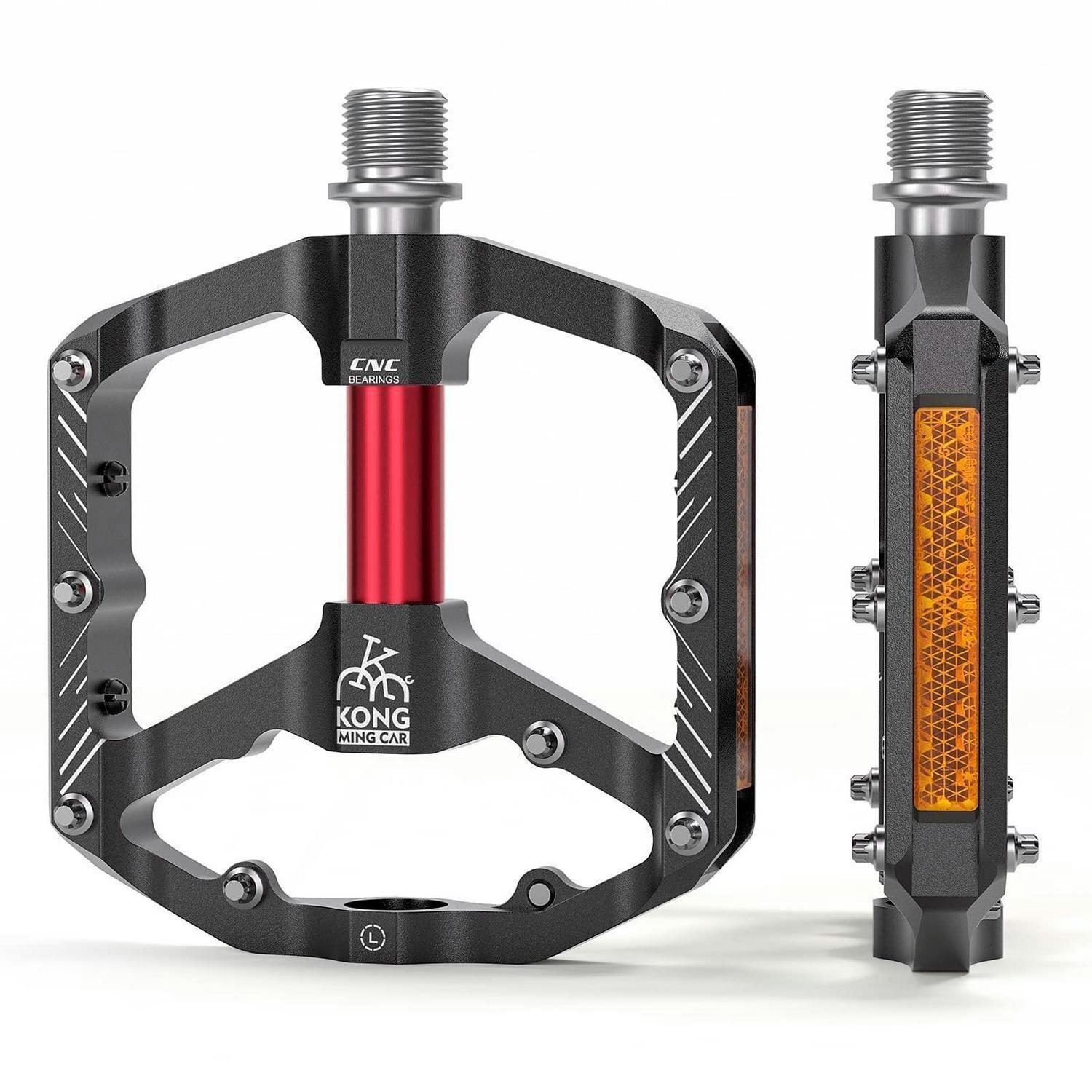 FAHRRADPEDALE Plattformpedale mit Reflektoren Schwarz - Schwarz, Metall (9.8/2/11.7cm)