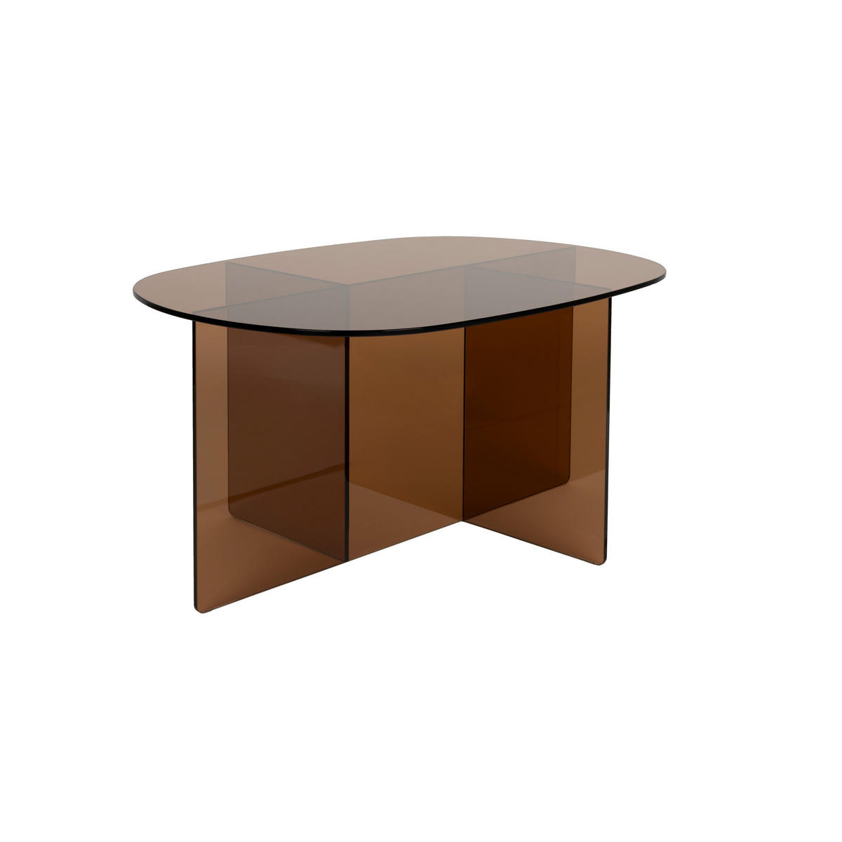 COUCHTISCH Linea Braun - Braun, Glas (80/60/40cm) - Zuiver