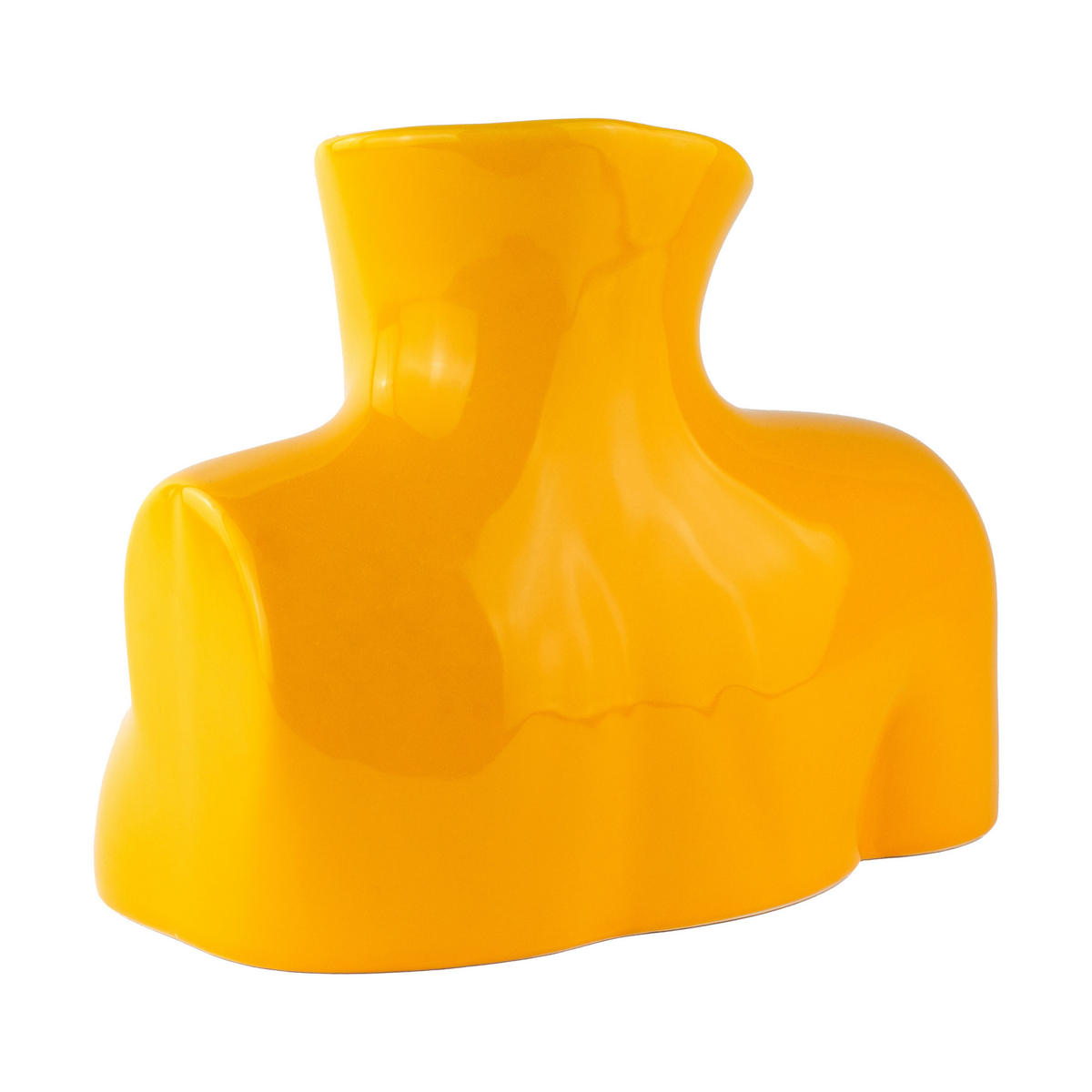 BLUMENVASE Arts of Parts Torso, Steingut, Gelb, 25 x 17 x 21 cm - Gelb, Keramik (21cm) - Donkey Products