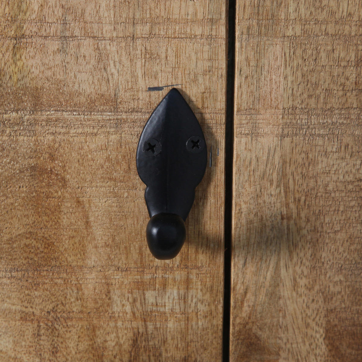 MASSIVES GARDEROBENPANEEL - Mango / Schwarz - Braun, Holz/Metall (88/78/20cm) - home24