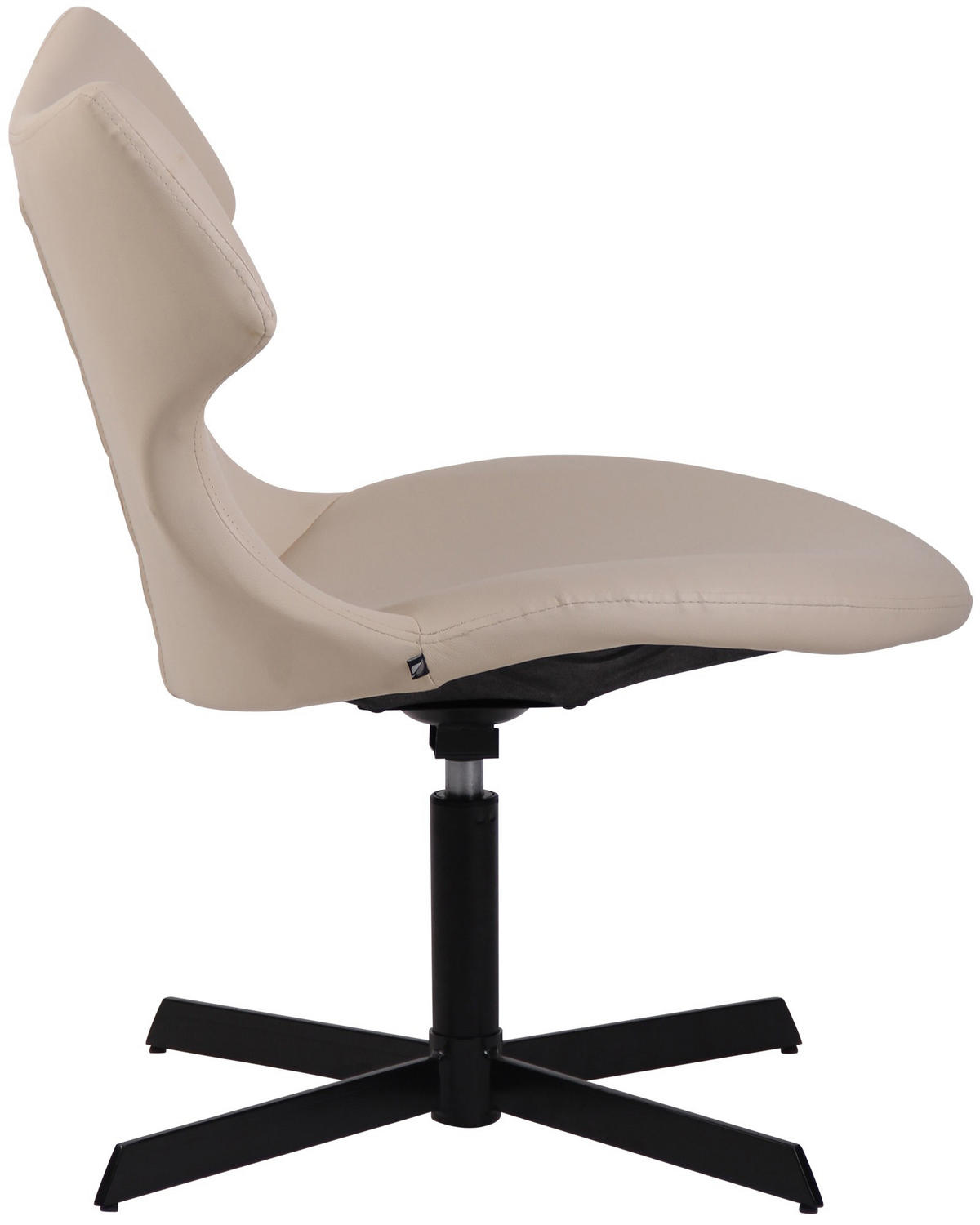DREHSTUHL Lederlook creme - Creme/Schwarz, Textil/Metall (65/79/69cm) - CLP