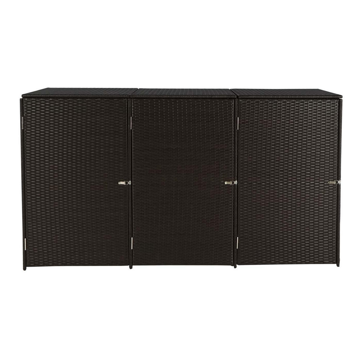 3ER-MÜLLTONNENVERKLEIDUNG Braun - Braun, Kunststoff (195/110/66cm) - MCW