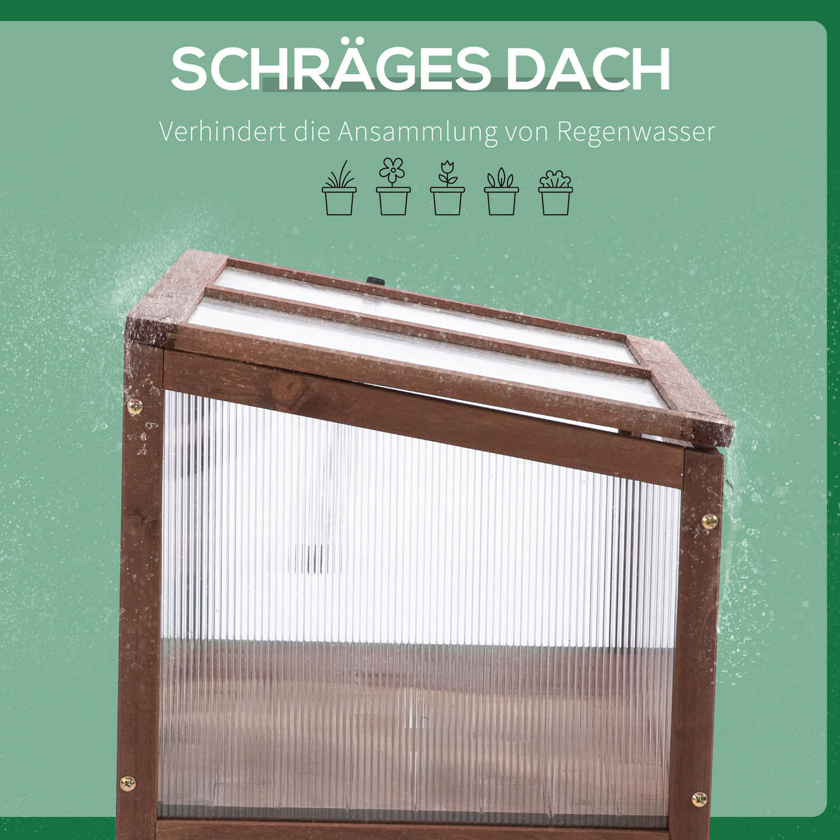 HOCHBEET, Tannenholz, PC-Platte, Braun - Braun, Holz (50/93/90cm) - Outsunny