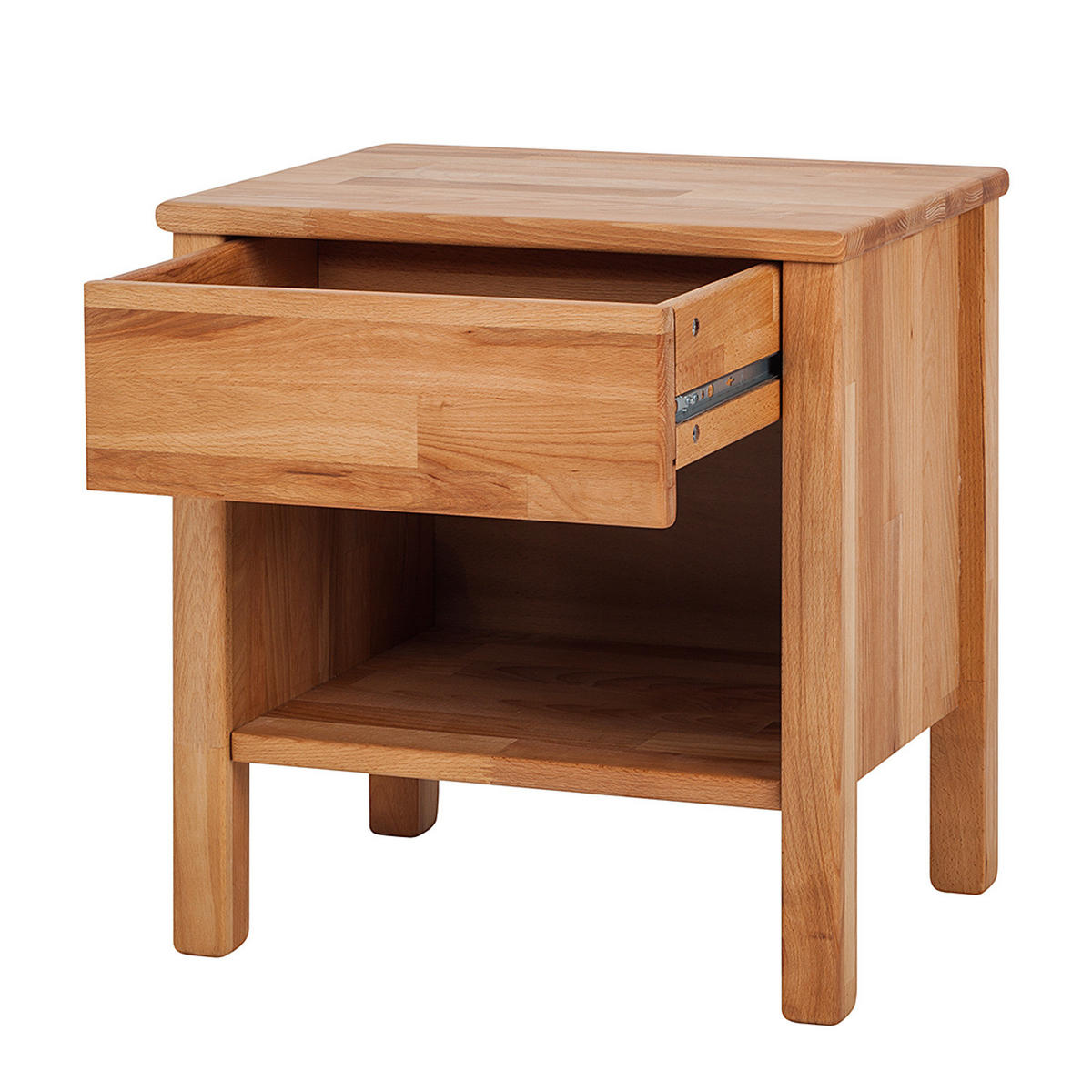 NACHTKOMMODE - Kernbuche massiv - Kernbuche, Holz (47/49/37cm) - home24
