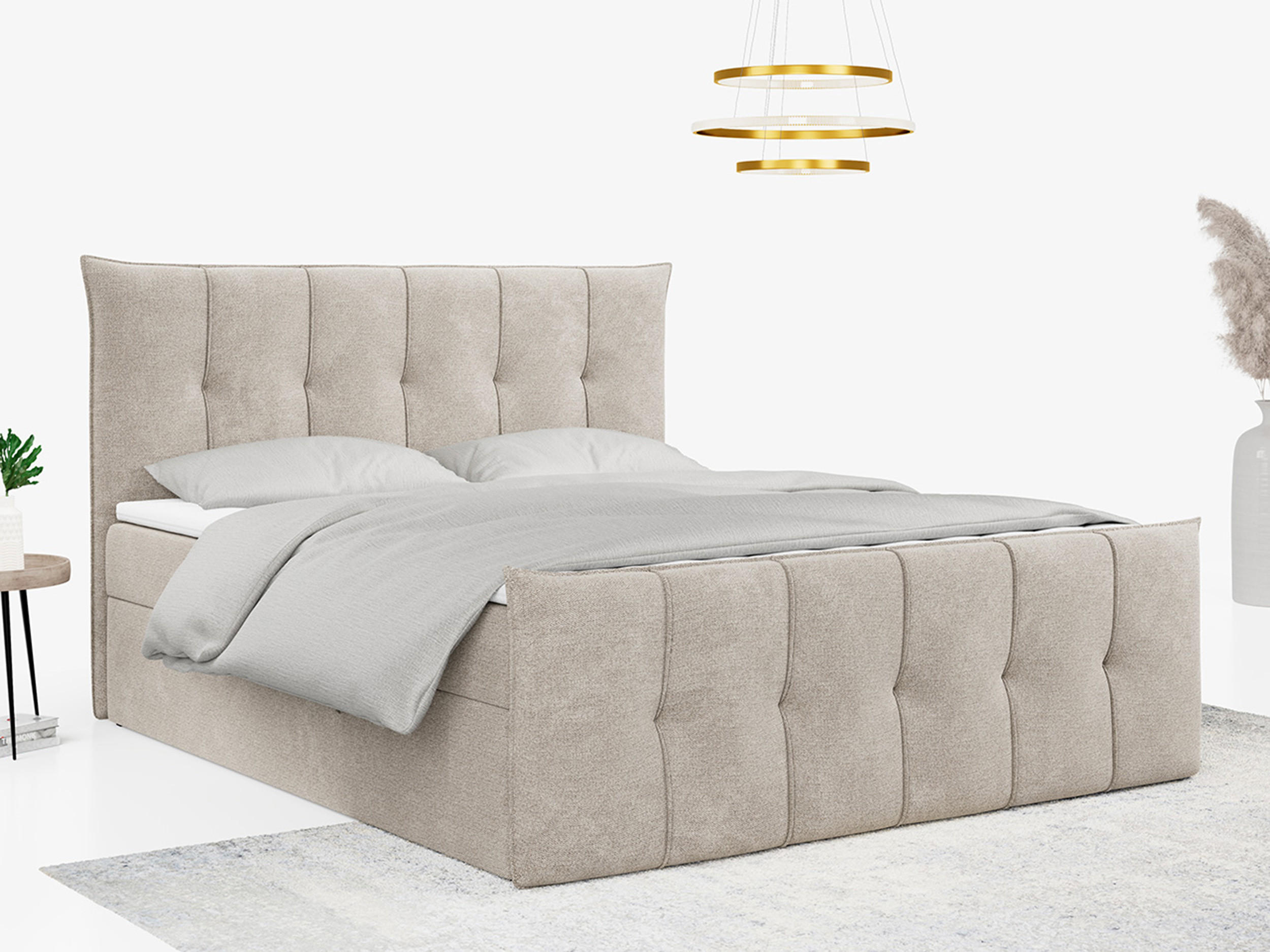 BOXBETT PREMIUM 11 200/200 Beige Struktur - H4 - Beige, Holz/Textil (200/200cm) - MKS