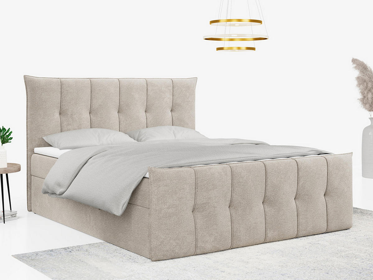 BOXBETT PREMIUM 11 200/200 Beige Struktur - H4 - Beige, Holz/Textil (200/200cm) - MKS