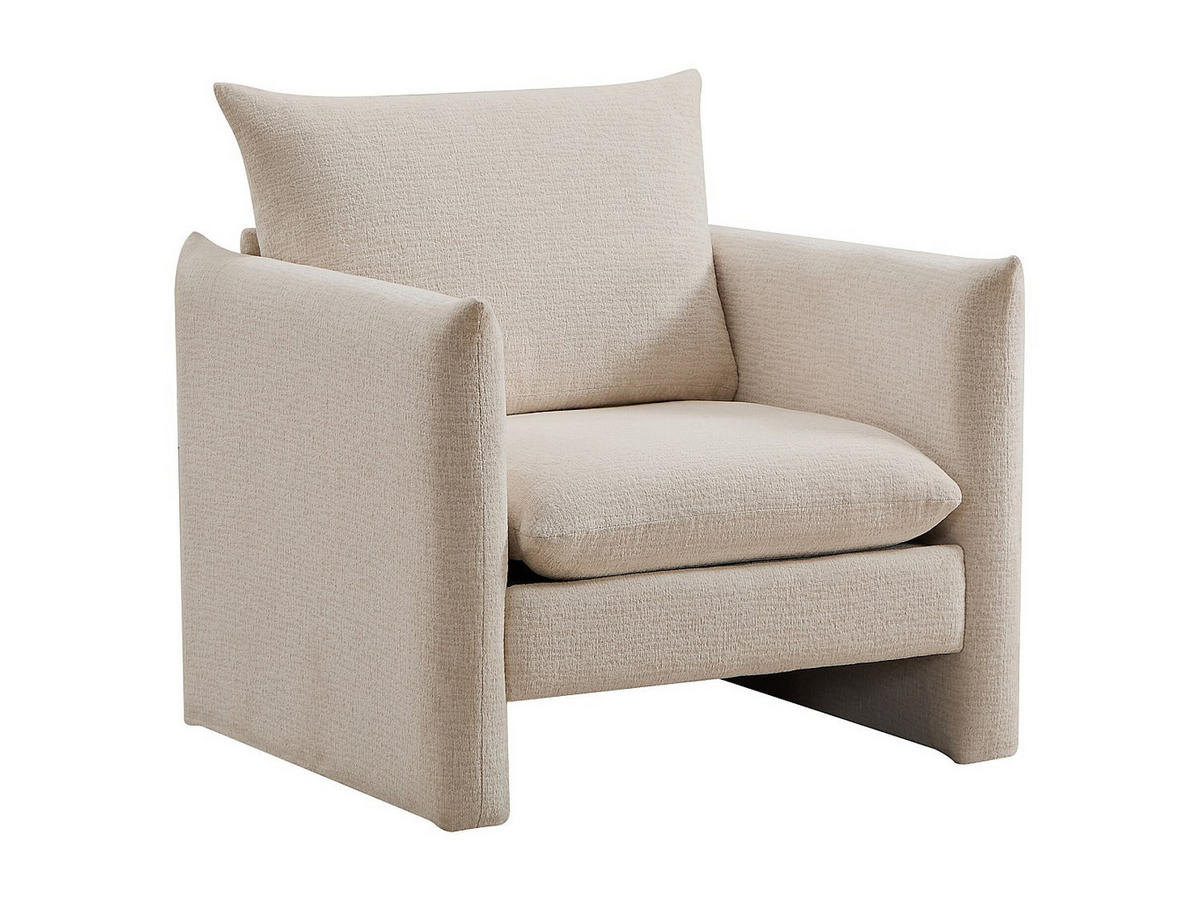SESSEL mit gerader Rückenlehne - 1 Person - Stoff - Beige - - Beige, Textil (90/87/86cm) - Vente-Unique