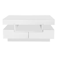 COUCHTISCH Weiß LED-Beleuchtung 80/50/36 cm - Weiß, Holzwerkstoff (50/80/36cm) - PANGIVO