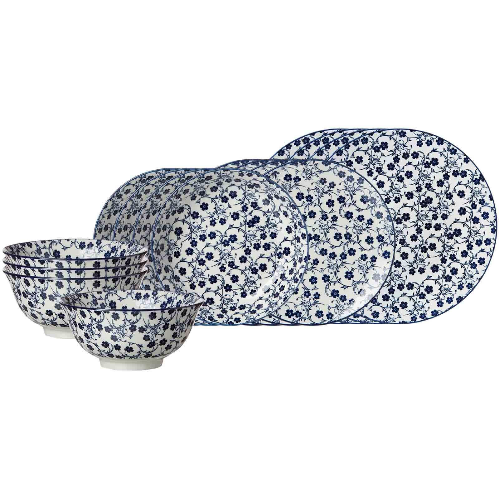 EINSTEIGER-SET Royal Sakura blau-weiß 16er Set - Blau/Weiß, Keramik (1/1/1cm) - Ritzenhoff Breker