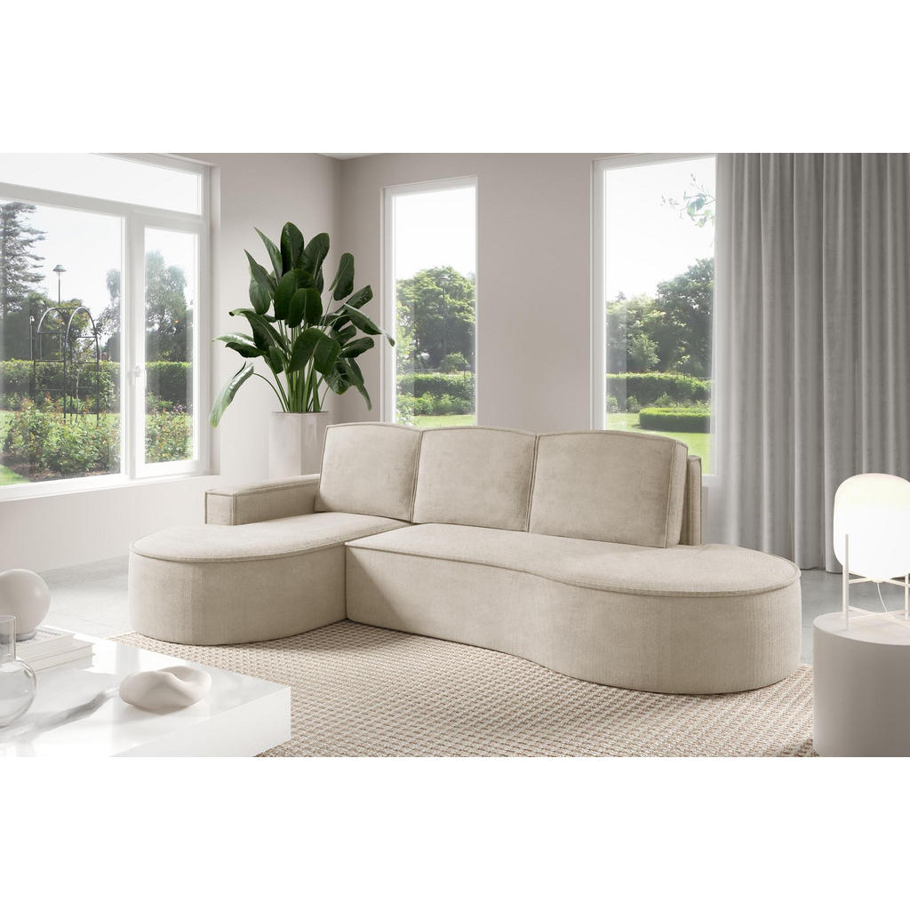 Thumbnail - Bettso Ecksofa, Creme, Holzwerkstoff, Textil, L-Form, 277x157 cm, Wohnzimmer, Sofas & Couches, Wohnlandschaften, Ecksofa...