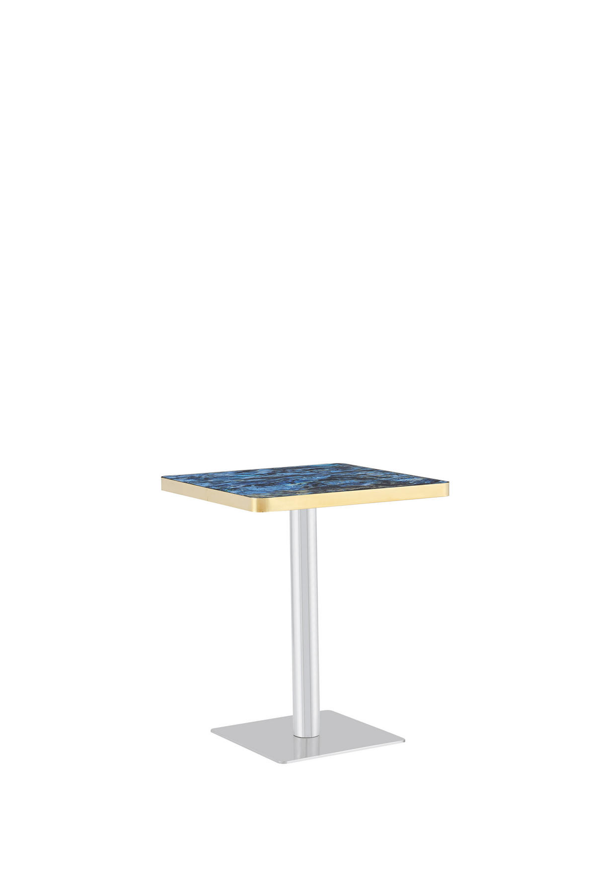 BARTISCH 60/60/74 cm mit Marmor-Optik DE-40028 Blau - Blau, Metall (60/60/74cm) - ComfortXL