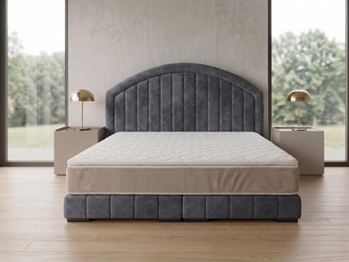POLSTERBETT LEON2 90x 200 cm Farbe: Grau - Grau, Textil (90/200cm) - A&J MöbelLand