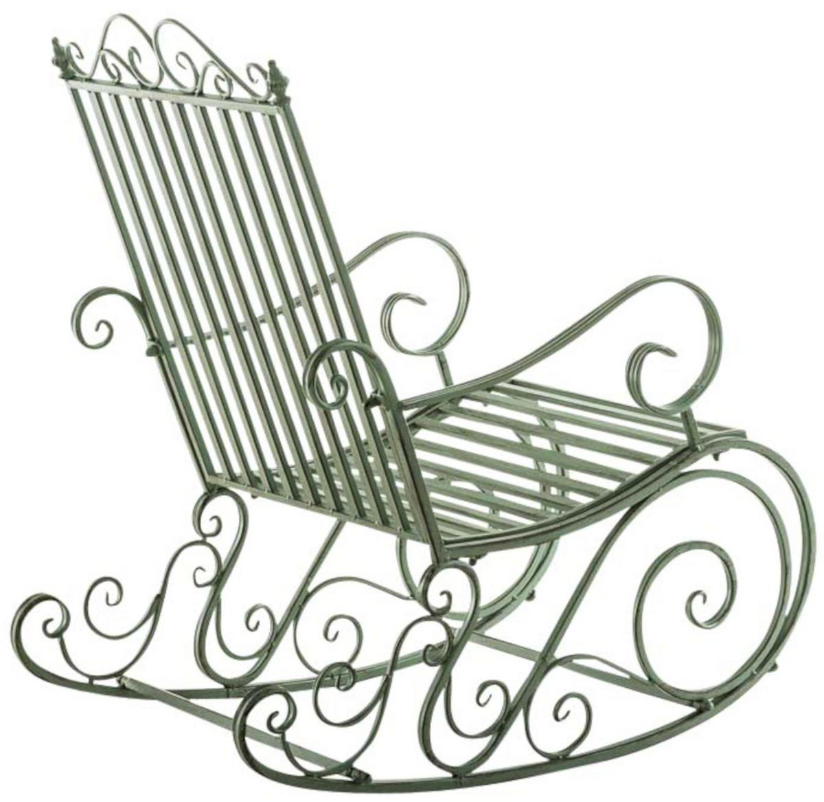 GARTENSCHAUKELSTUHL 2er Set Metall Antik-Grün - Grün, Metall (56/94/90cm) - CLP