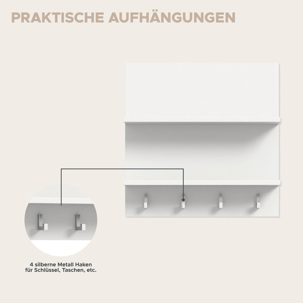 GARDEROBENKOMBINATION 4tlg. Projekt X Garderobe in weiß Nb. und weiß hochglanz B/H/T: 174x193x34 cm - Weiß, Holzwerkstoff (174/191/37cm)