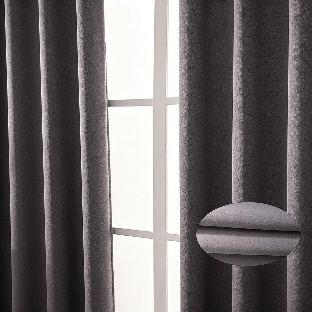 VORHÄNGE – Verdunkelnd & atmungsaktiv – Dunkelgrau – 132 x 213 cm – 2 Schals - Grau, Textil (213/1/132cm)
