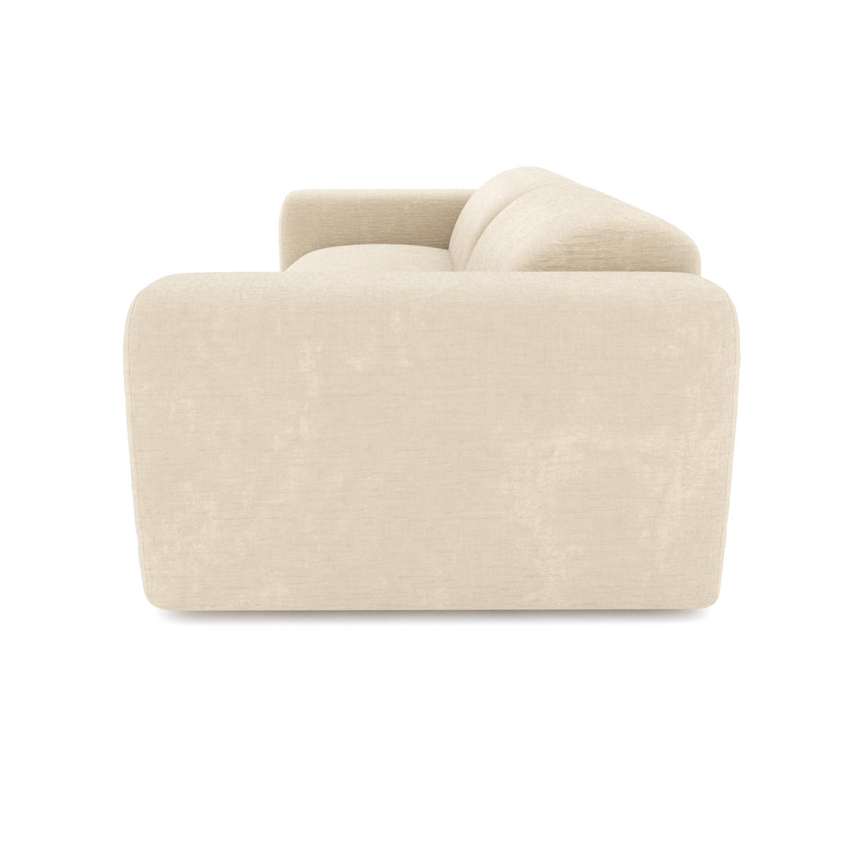 SOFA 3-Sitzer Texturierter Samt Creme 205cm - Creme, Textil (205/73/97cm) - Sia Home