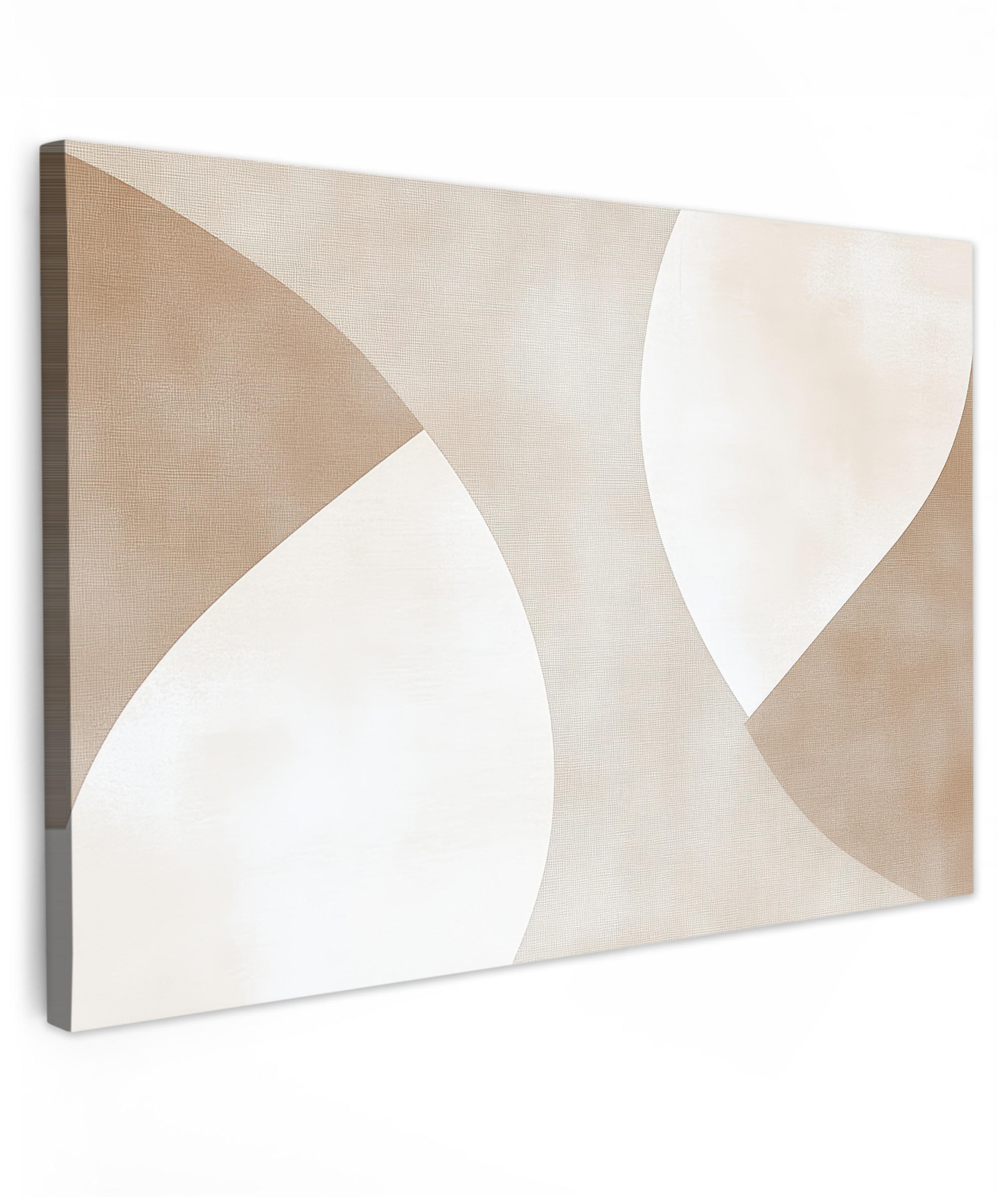 LEINWANDBILD Braun - Japandi - Abstrakt Wohnzimmer Groß 120x80 cm - Beige, Textil (120/80cm) - MuchoWow