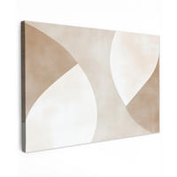 LEINWANDBILD Braun - Japandi - Abstrakt Wohnzimmer Groß 120x80 cm - Beige, Textil (120/80cm) - MuchoWow