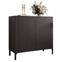KOMMODE LORIEN 103 cm, Schwarz - Schwarz, Holzwerkstoff/Metall (103/95.1/40.6cm) - Idohome