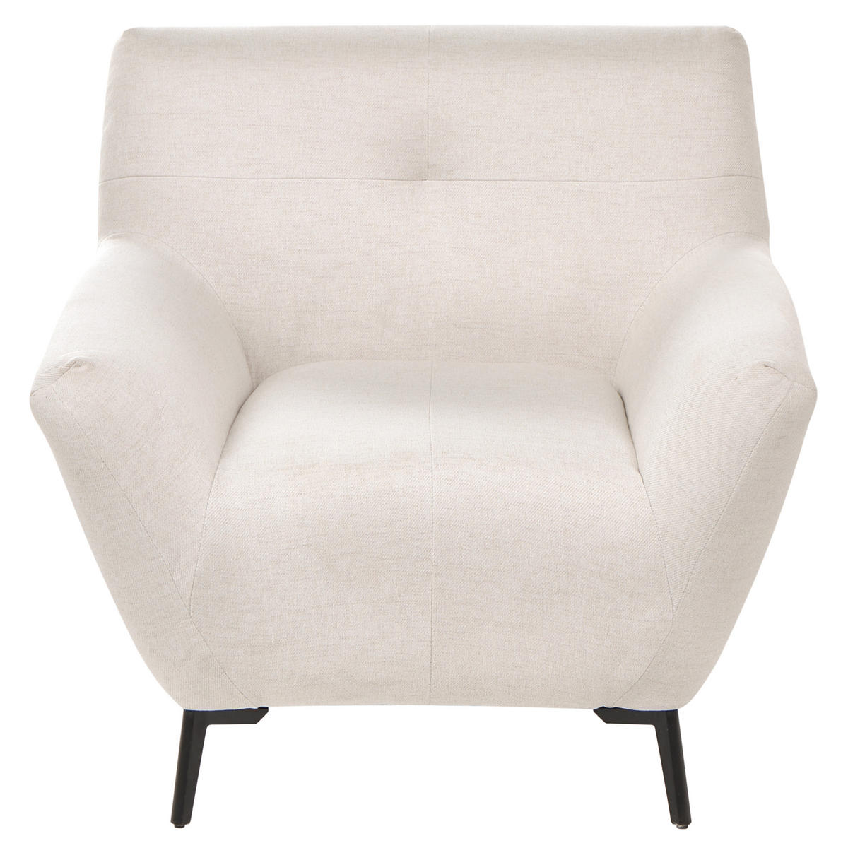 SESSEL Stoff Cremeweiß Lakene - Weiß, Textil (94/88/88cm) - Beliani
