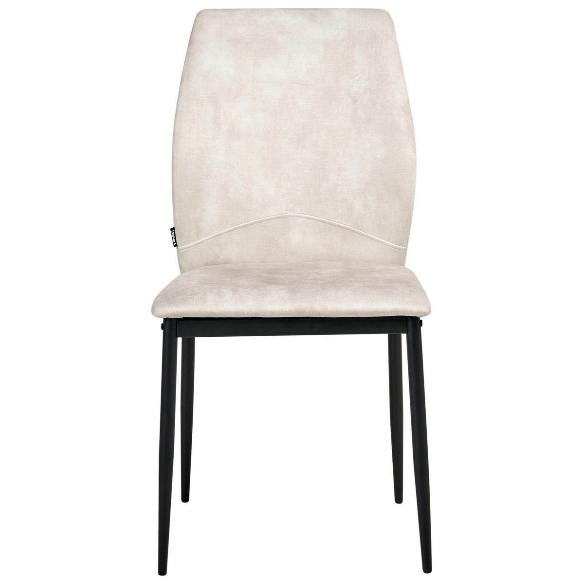 ESSZIMMERSTUHL 4er-Set Hellbeige Rocheport - Beige/Schwarz, Textil (46/89/44cm) - Beliani