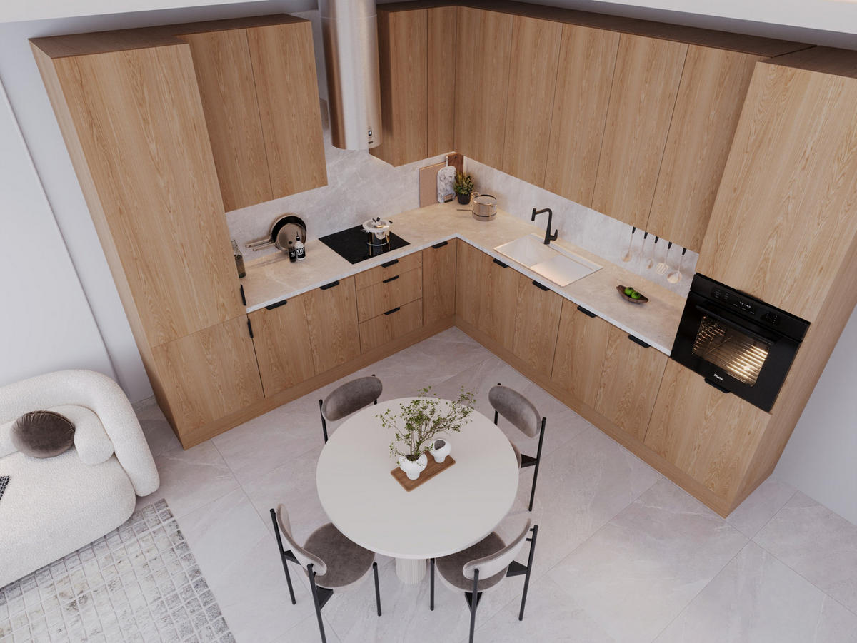 WINKELKÜCHE - 310 x 290 cm Livaro – KU-S37 – Sonoma Eiche - Sonoma Eiche, Holzwerkstoff (310/247/290cm) - hi-markt