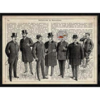 POSTER Fischgespräch A4 Schwarzer Rahmen - Schwarz, Papier (29.7/5/21cm) - Nacnic