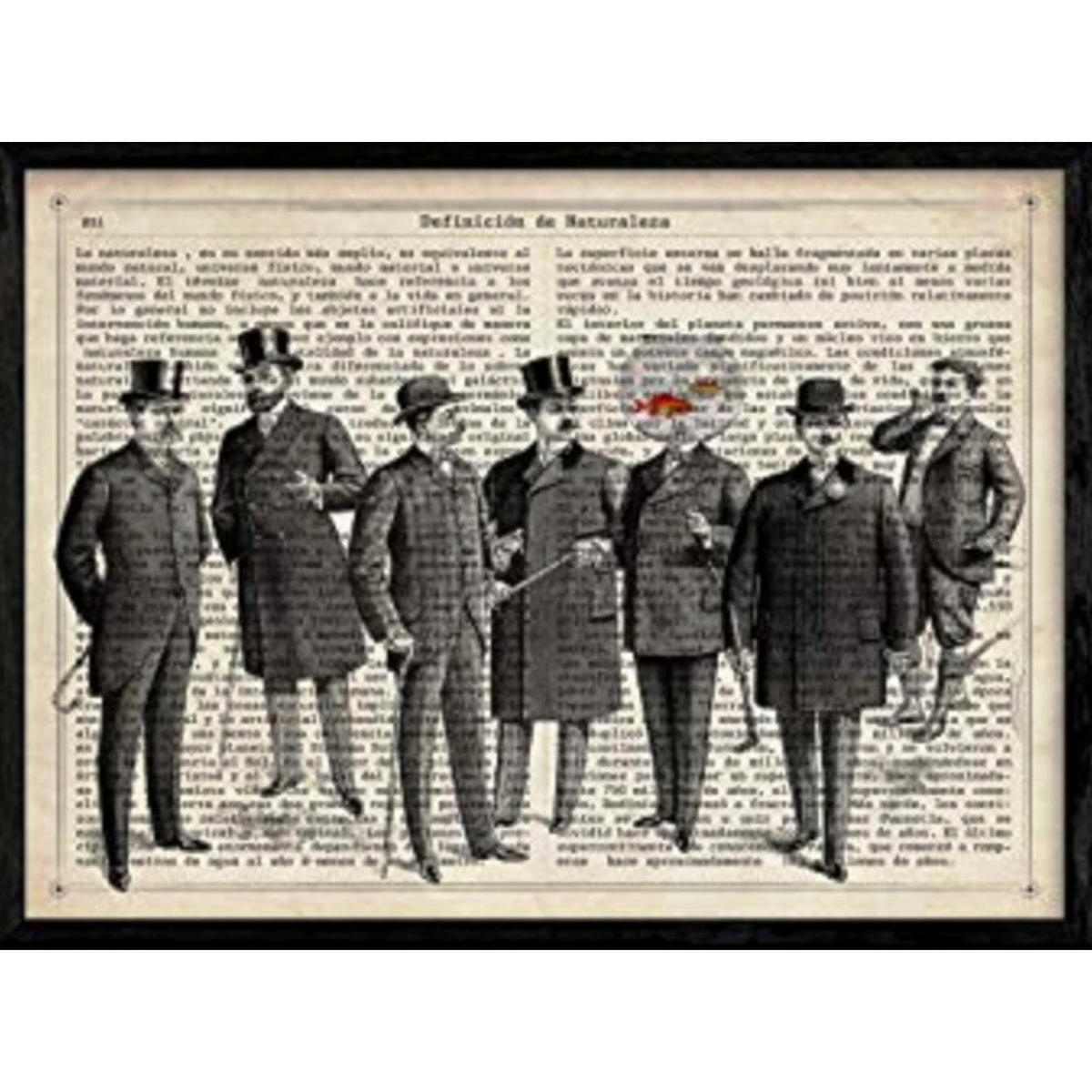 POSTER Fischgespräch A4 Schwarzer Rahmen - Schwarz, Papier (29.7/5/21cm) - Nacnic