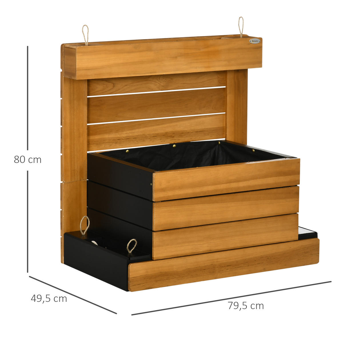 PFLANZENKASTEN, Braun - Braun, Holz (49.5/80/79.5cm) - Outsunny