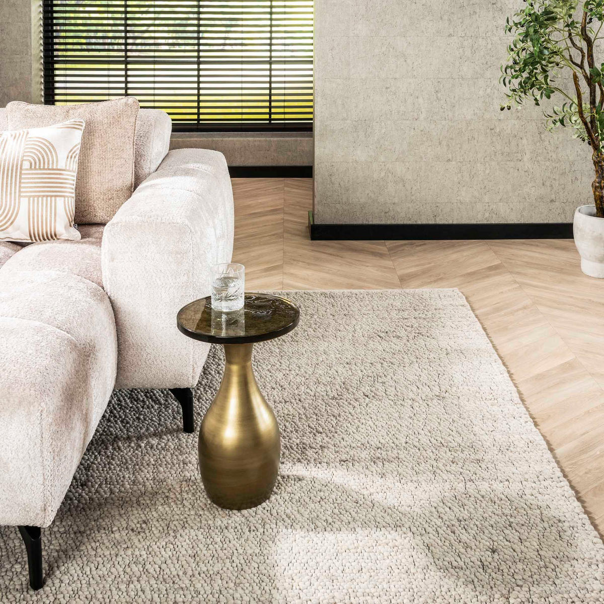 BEISTELLTISCH Eclipse Gold 30/30/45 cm - Goldfarben, Glas (30/30/45cm) - Hoyz Collection