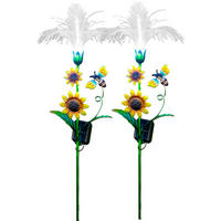 LED-SOLAR-GARTENSTECKER - mit Fiber-Beleuchtung und Dämmerungssensor für stilvolle Garten-Dekoration, 2er-Set - Weiß, Kunststoff (5/28/93cm) - Northpoint