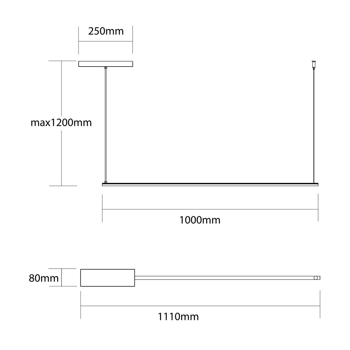 LED-HÄNGELEUCHTE Splint X2 Tunable White - Schwarz Hochglanz, Metall (2/100/2cm) - Lumicom