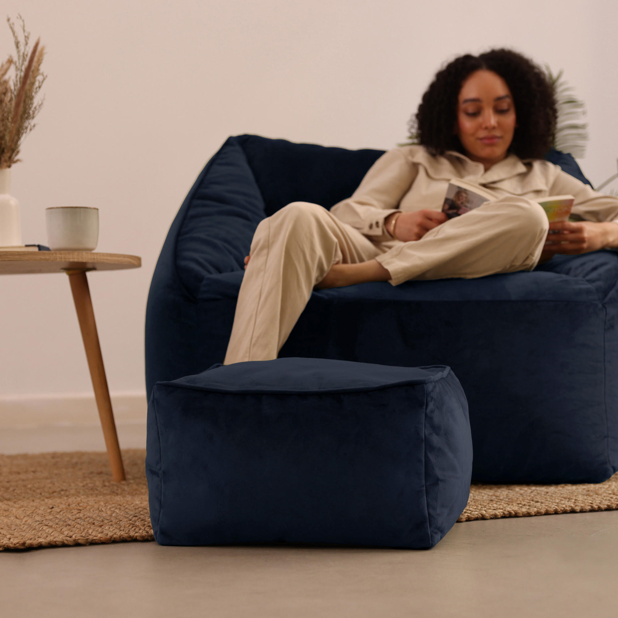 SITZPOUF Amara - Dunkelblau, Kunststoff (40/24/24cm) - icon