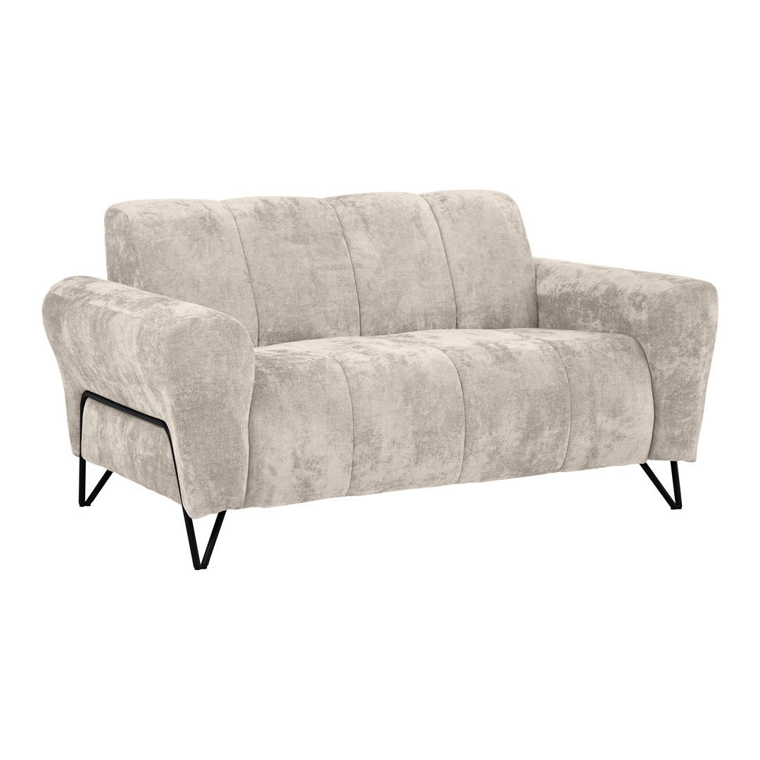 2-SITZER SOFA Volare beige - Beige/Schwarz, Textil/Metall (160/83/98cm) - Beautysofa