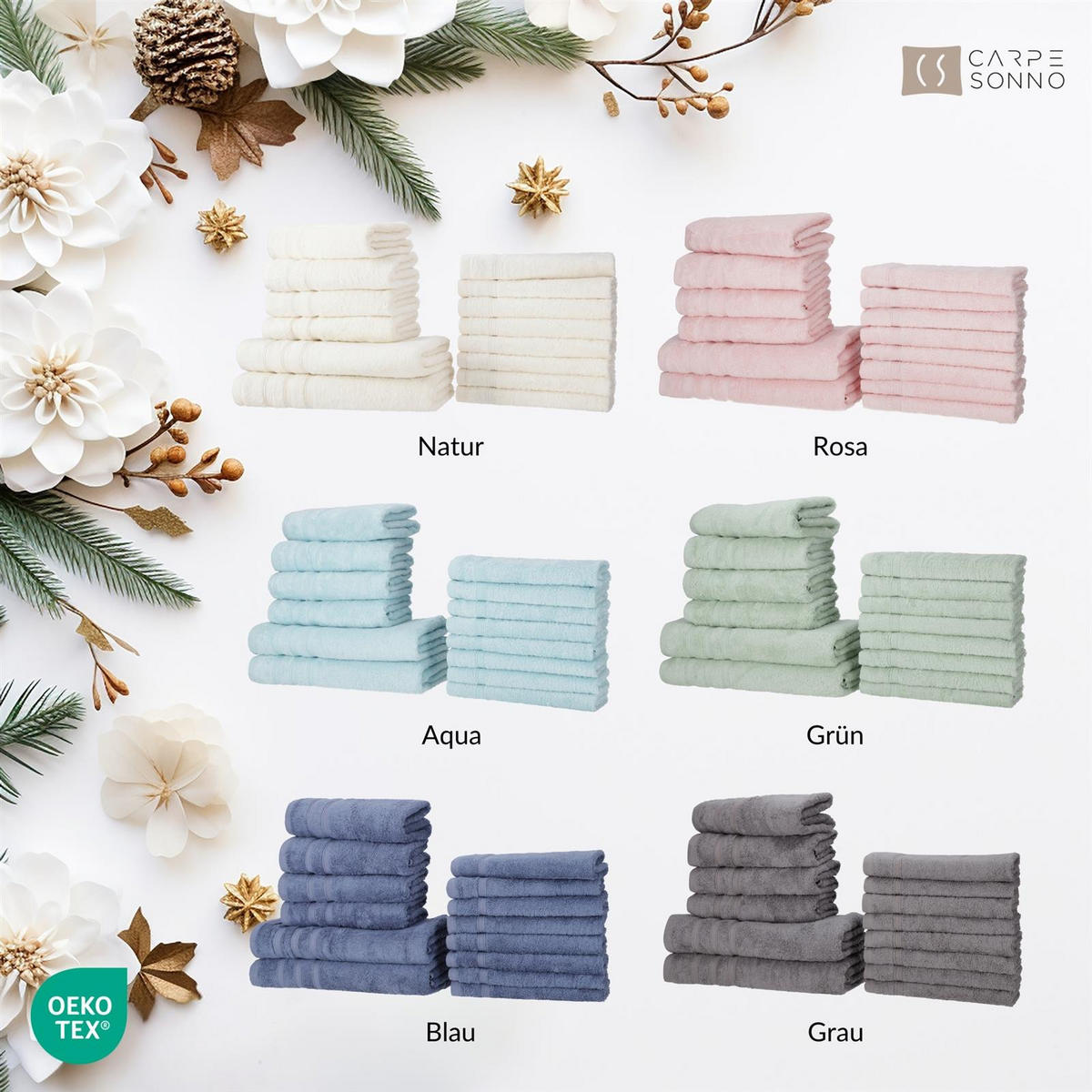 HANDTÜCHER 50x100 cm 450g/m2 im 4er Set, Handtuch Rosa - Rosa, Textil (50/100cm) - Carpe Sonno