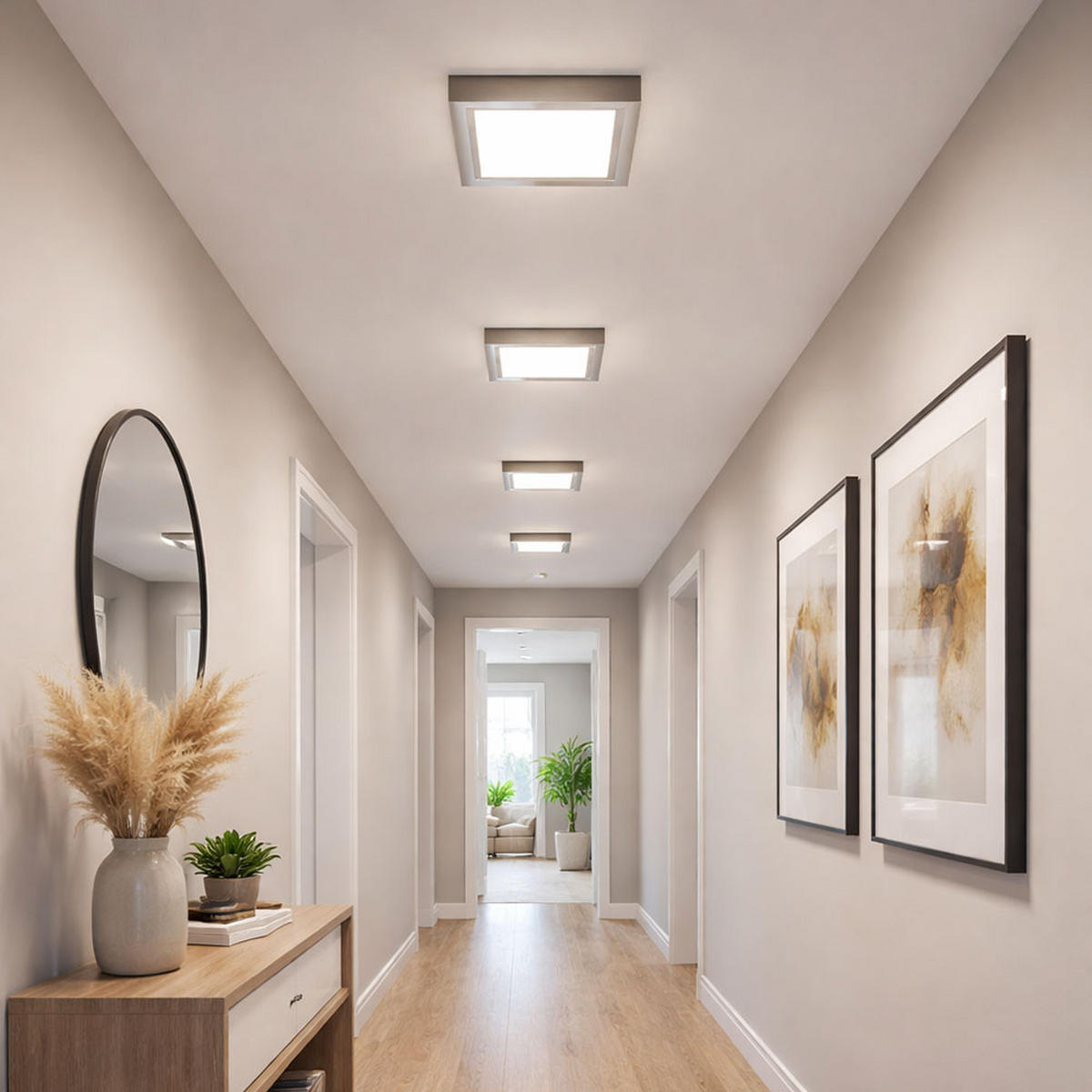 LED DECKENLEUCHTE Metall Silber - Silberfarben, Metall (22.5/22.5/3.5cm)