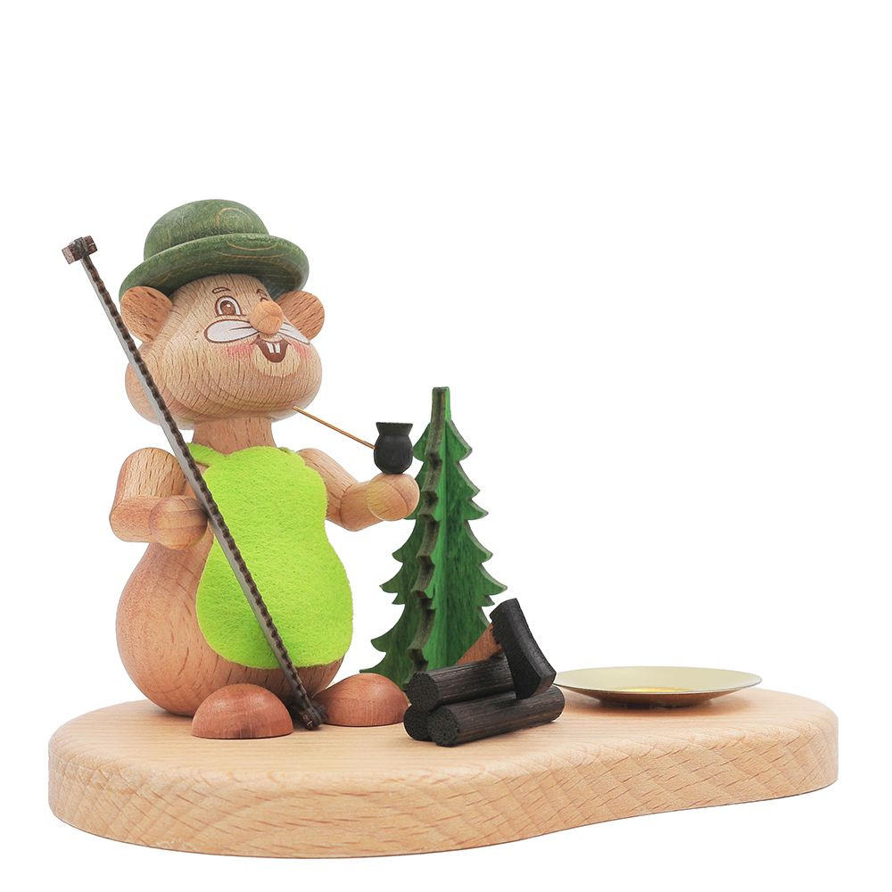 HOLZFIGUR Hamster Holzfäller mit Kerzenhalter 11 cm - Multicolor, Metall (14/1/0.1cm)