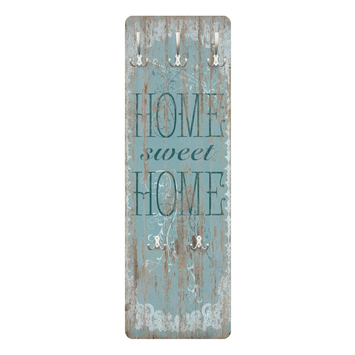 WANDGARDEROBE - Sweet Home 34/105 cm - Blau, Holzwerkstoff (34/105/1.6cm) - Bilderwelten