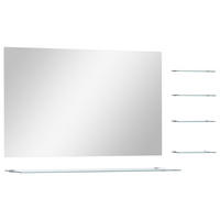 WANDSPIEGEL mit 5 Ablagen Silbern 100×60 cm - Silberfarben, Glas (100/60/10cm) - furnicato